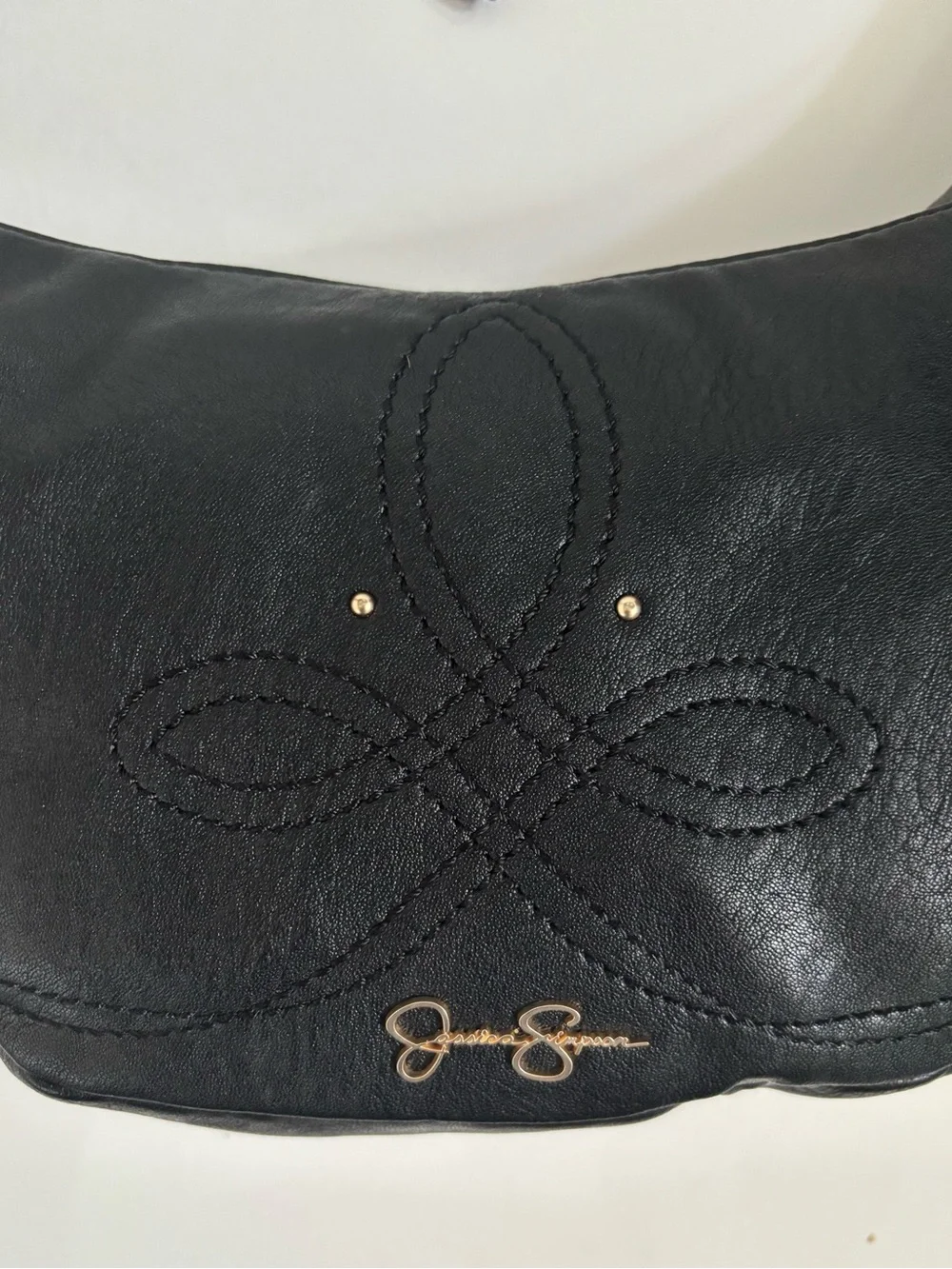 Black Vegan Leather Western Hobo Shoulder Bag by Jessica Simpson NWOT